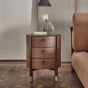 Porada Bayus Round 3 Drawer Bedside Table