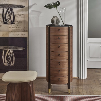 Porada Bayus Round Tall Chest of Drawers